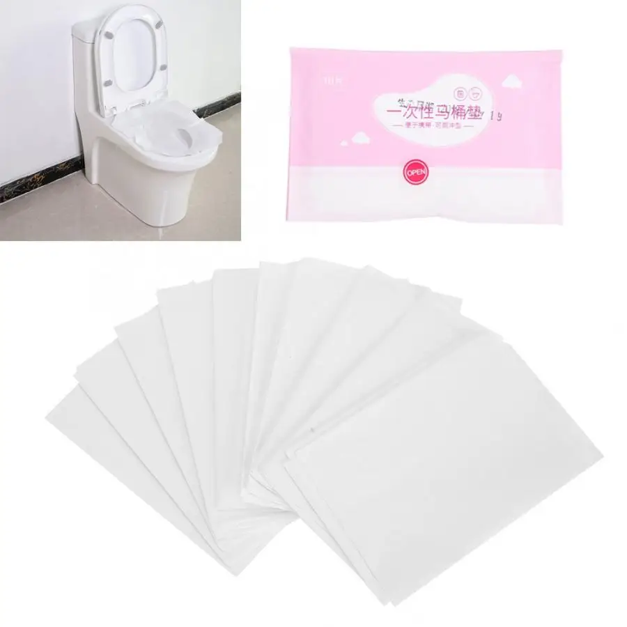

10PCS/Bag Pregnant Women Travel Disposable Dissolvable Toilet Seat Paper Mat Cover Disposable Toilet Seat Paper