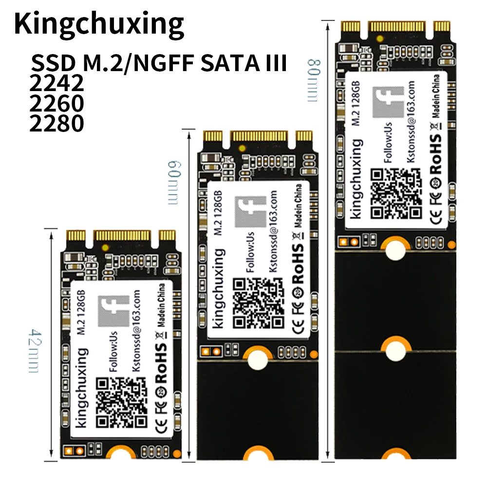 SSD M.2 Internal Solid State Hard Disk Drive 2242 2260 2280 NGFF 64GB 128GB 256GB 512GB 1TB For Laptop Computer by Kingchuxing