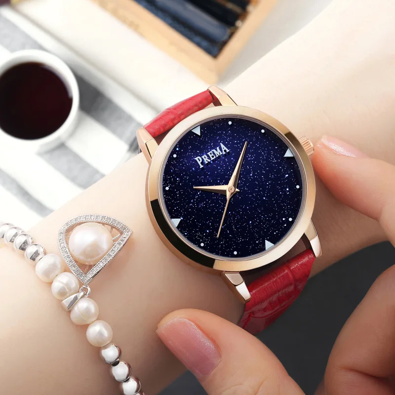 

PREMA Fashion Watches relogio feminino 2018 Women Star brand Rose Gold Ladies Wrist Bracelet Female Clock quartz Wrist Watch