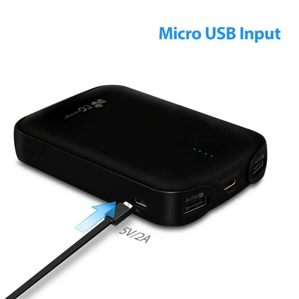 Type-C 12000mah внешний аккумулятор 18650 Dual USB зарядное устройство для мобильного