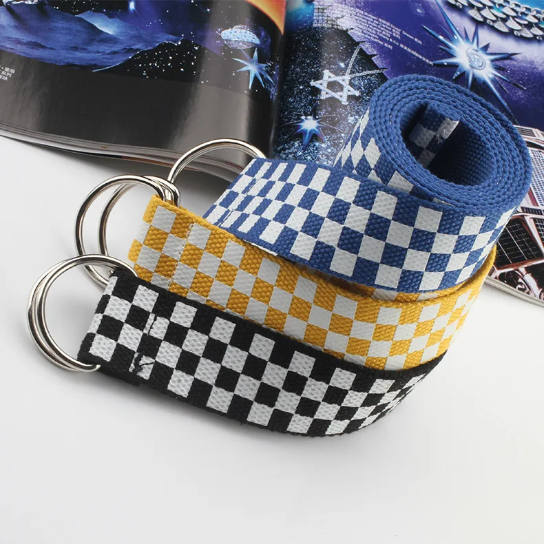 Women-Belt-Men-Fashion-Plaid-Canvas-Waist-Belts-High-quality-Cummerbunds-Checkerboard-Casual-Punk-Street-Student