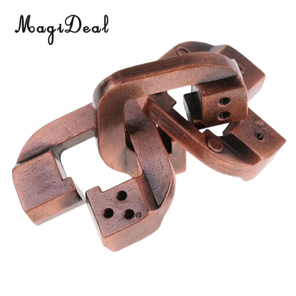 MagiDeal 1Pc Classic Ring Lock Puzzle Classic Metal Brain Teaser IQ EQ Test Toy for Adults Children Kids Birthday Gift
