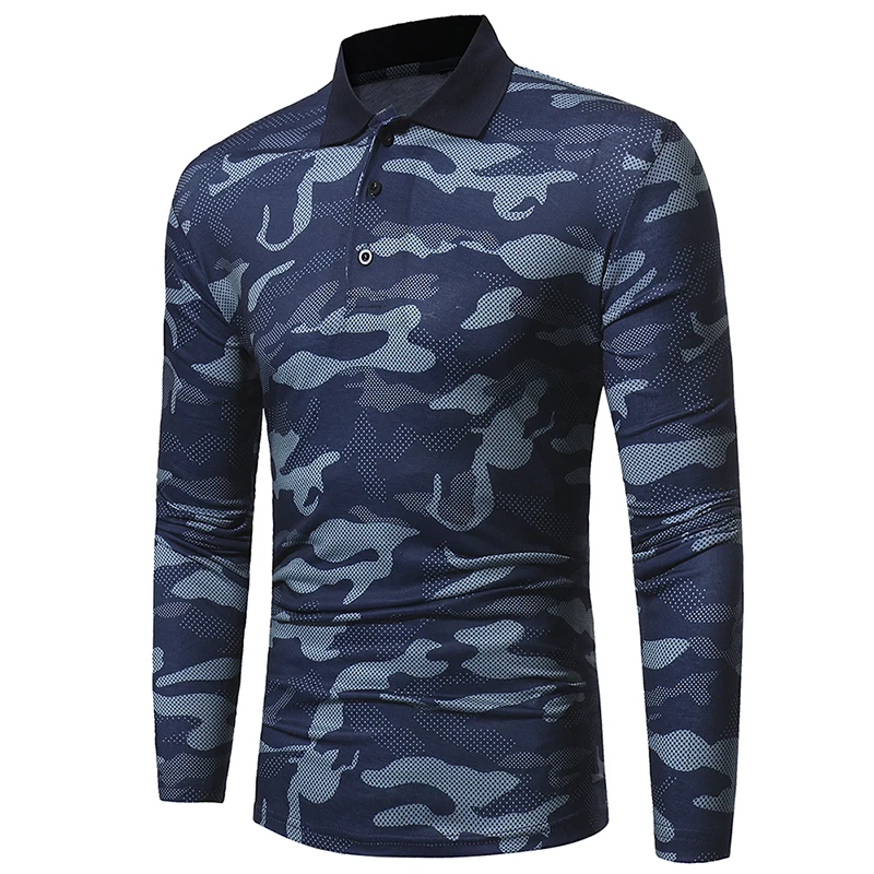 

BINHIIRO Long sleeve men's polo shirt camouflage military tactics men's polo shirt street casual office polo shirt 2018 Autumn