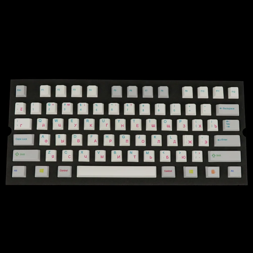 MO RGBY PBT 153 Keys Russian Letters Keycaps Cherry Profile for mx Mechanical Gaming Keyboard