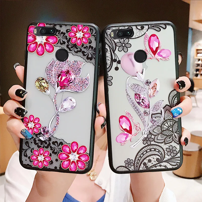 

3D Lace flower For Phone Cases Xiaomi Mi A1 5X Case Soft Silicone Cover Case For Xiaomi Mi A1 Mi 5X xiaomi 5x coque fundas