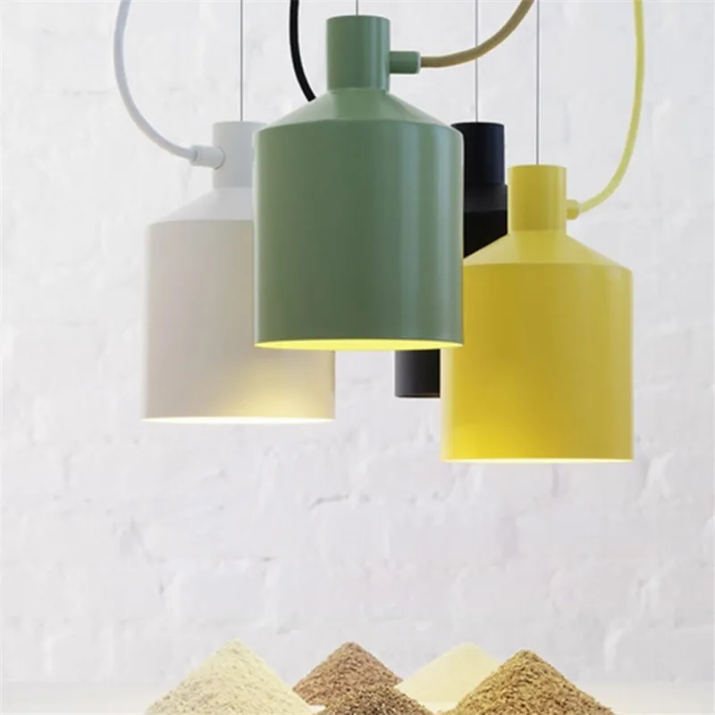 

Modern E27 Pendant Light Colorful Aluminum Suspension Lamp Nordic restaurant bar cafe Store Home Pendant Lighting F021