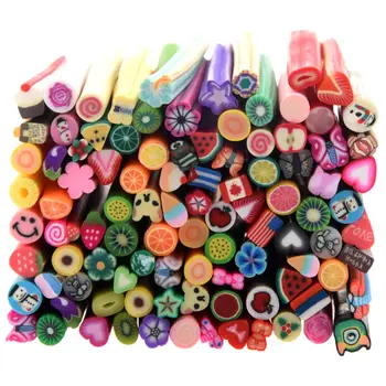 

New 100 PC 3D Designs Nail Art Nailart Manicure Fimo Canes Sticks Rods Stickers Gel Tips