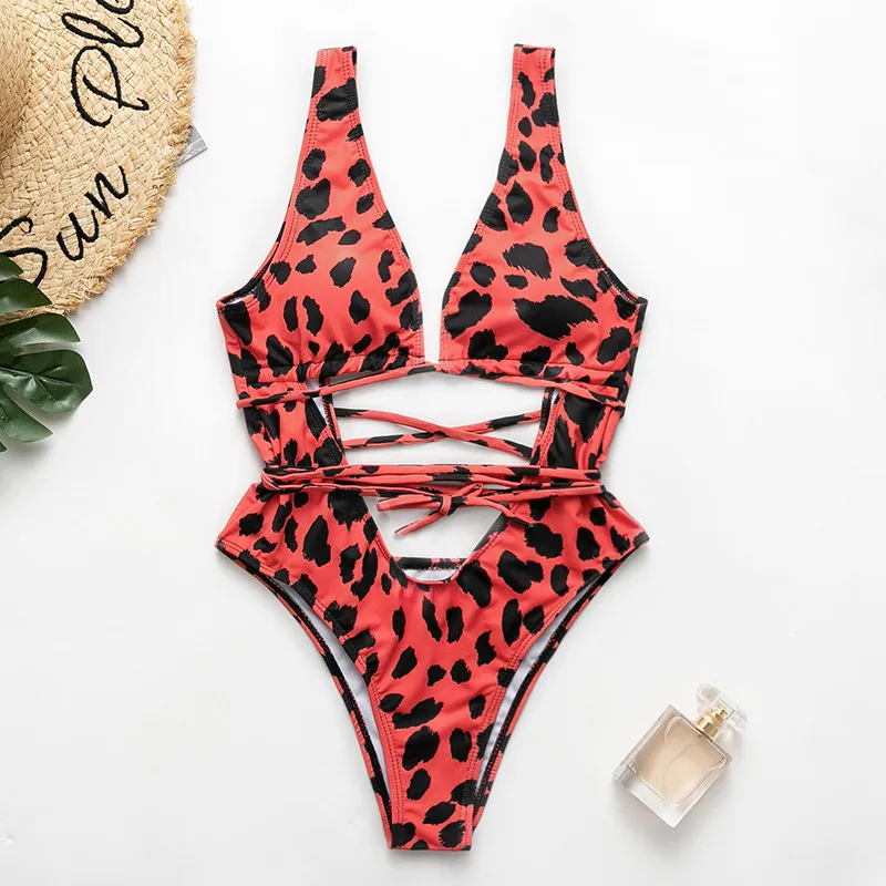 red leopard swimsuit