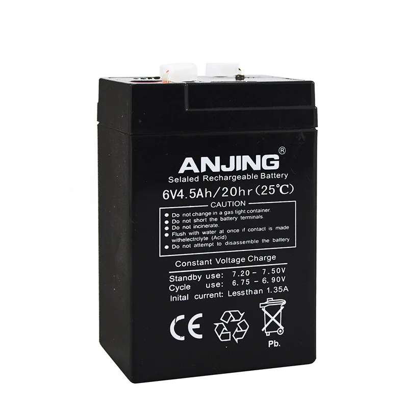 Najtaniej 6V 4.5AH bateria 6V 4.5AH na zasilanie awaryjne światło awaryjne led dziecięcy samochód zabawkowy akumulator kwasowo ołowiowy wymiana konserwacja