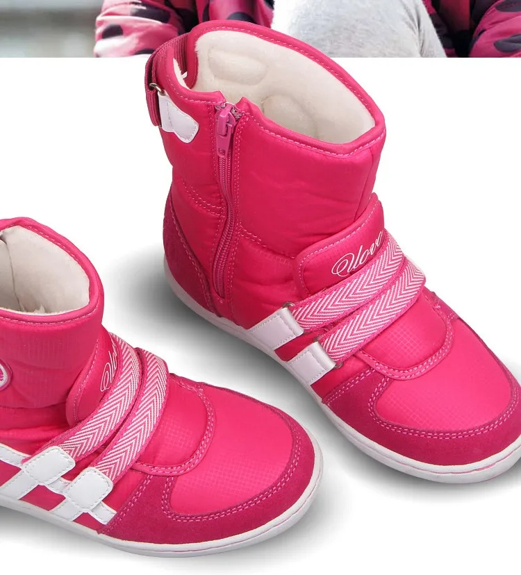 UOVO/Новинка года; детские зимние сапоги; теплая шерстяная подкладка; удобная детская обувь; модные ботинки для девочек; Размер E26#-37
