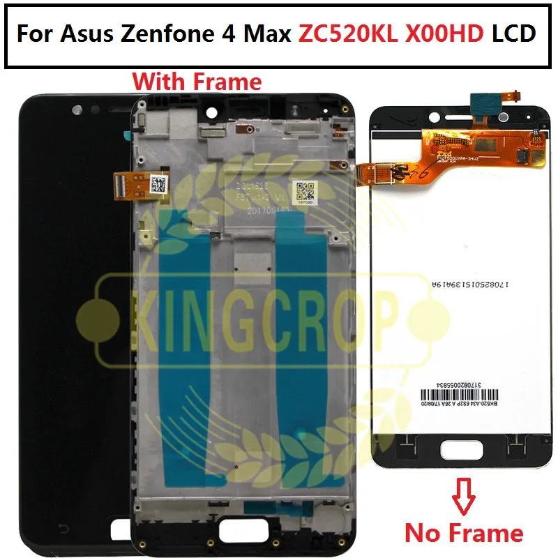 Для Asus Zenfone 4 Max ZC520KL ЖК дисплей с рамкой сенсорный экран дигитайзер в сборе Замена