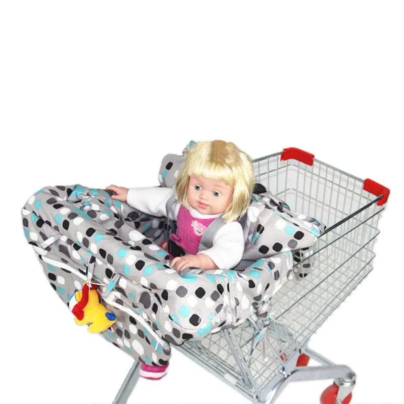 

Multifunctional Baby Children Folding Shopping Cart Cover Colorful Anti Dirty Safety Seats Striped Nylon Outdoor Chair For Kids