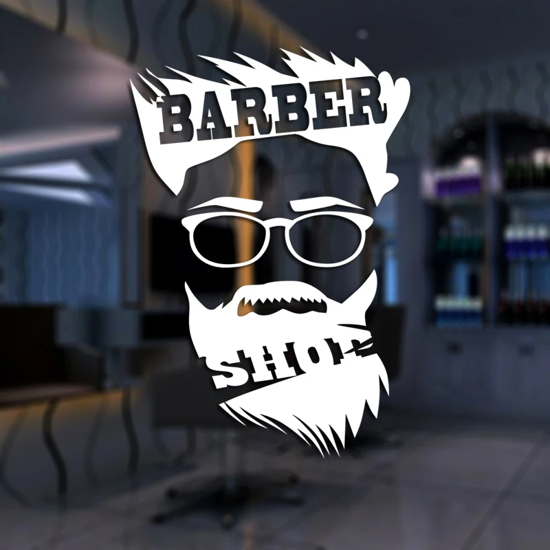 Man Barber Shop Sticker Hair Chop Bread Decal Haircut Posters Vinyl Wall Art Decals Decor Windows Decoration Mural