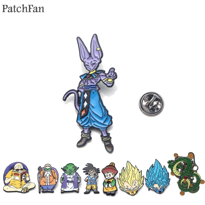 Patchfan Жемчуг дракона Beerus Кот цинк галстук мультфильм булавки рюкзак одежда броши для мужчин и женщин шляпа Декоративные значки медали A1379