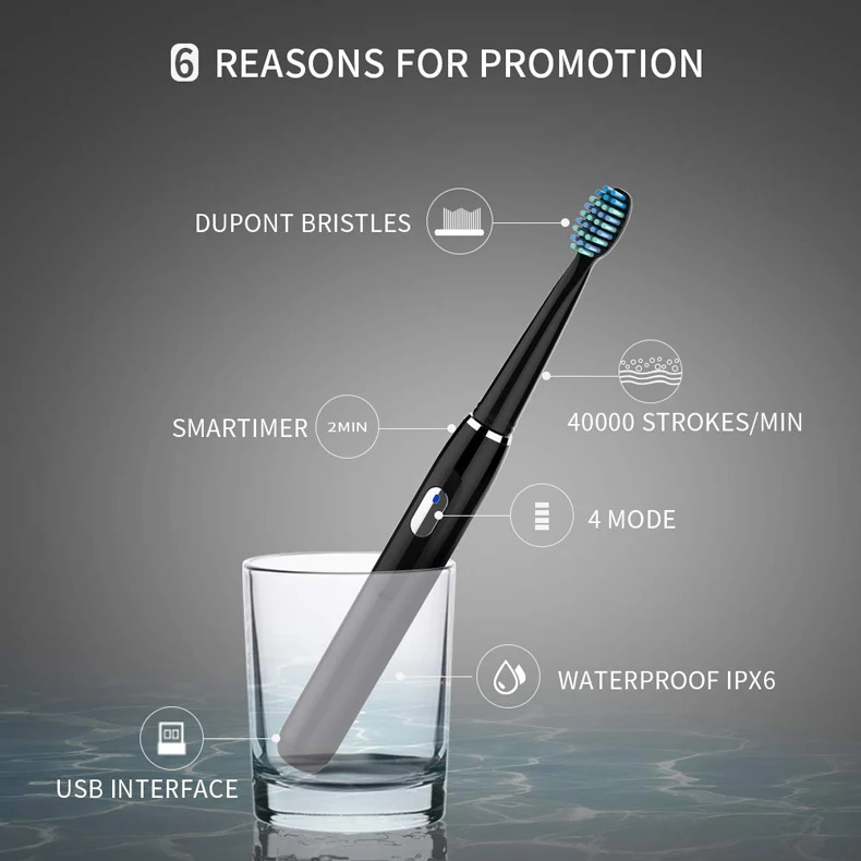 Ultrasonic Rechargeable Electric Toothbrush