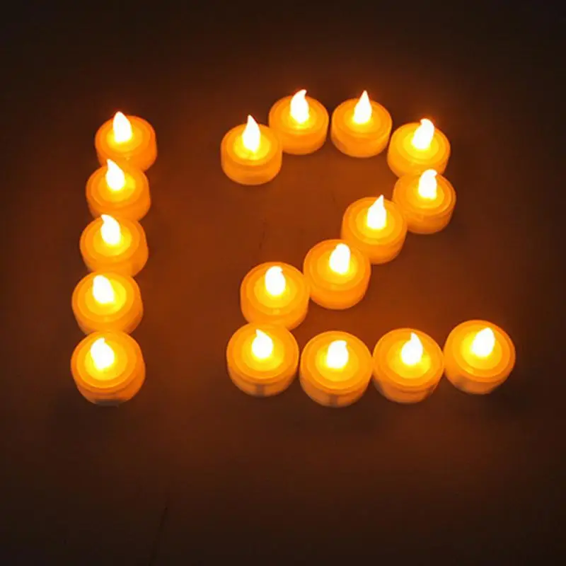 24 шт. электронный светодиодный светильник свечи DIY вечерние праздничные украшения для свадьбы реалистичные беспламенные Свечи на батарейках