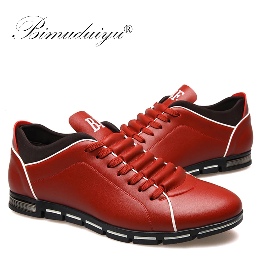 BIMUDUIYU Spring Men Casual Shoes Fashion British Style Lace Up Footwear Comfortable Men's Shoes Microfiber Leather Sneakers BIMUDUIYU Spring Men Casual Shoes Fashion British Style Lace Up Footwear Comfortable Men's Shoes Microfiber Leather Sneakers