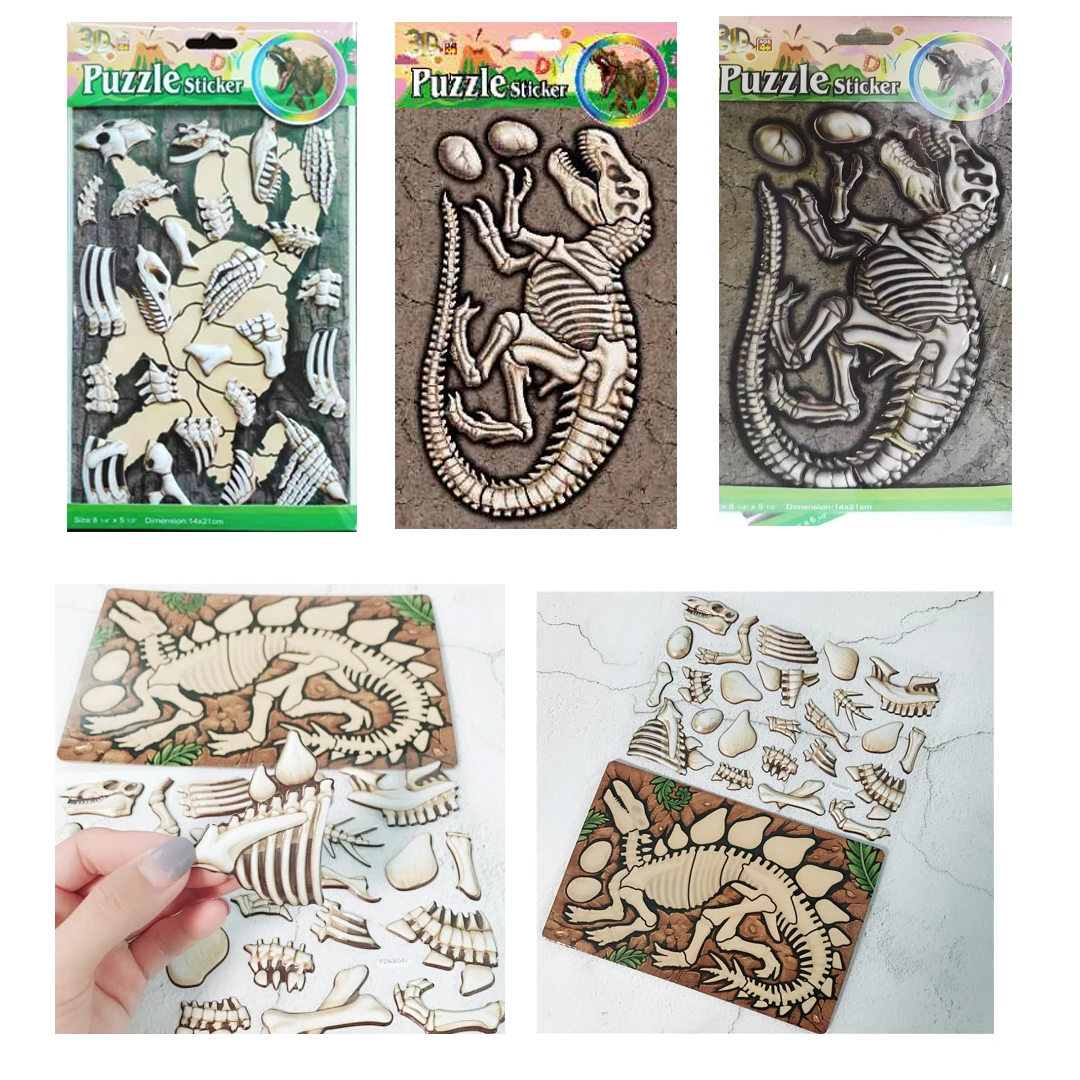 Jurassic паззл с динозаврами детская простая головоломка игрушка 3D Сборка обучающая