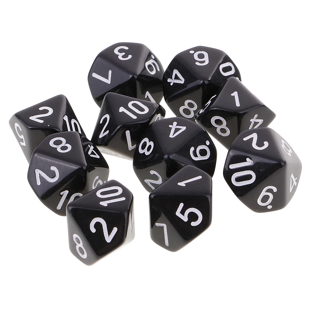 20x Acrylic Dice Set Polyhedral D10 10 Sided 16mm for DND MTG TRPG Board Game Toy Gift