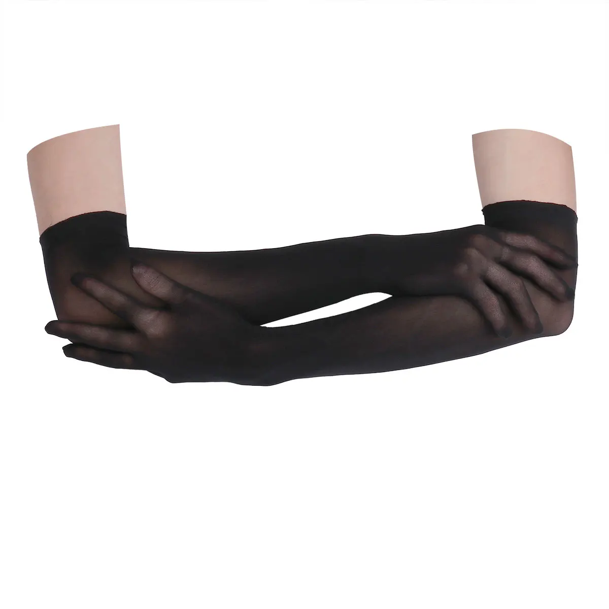 Женские сетчатые Прозрачные Свадебные перчатки из ткани типа органди эластичные длинные перчатки с длинным пальцем варежки для защиты от солнца свадебные аксессуары