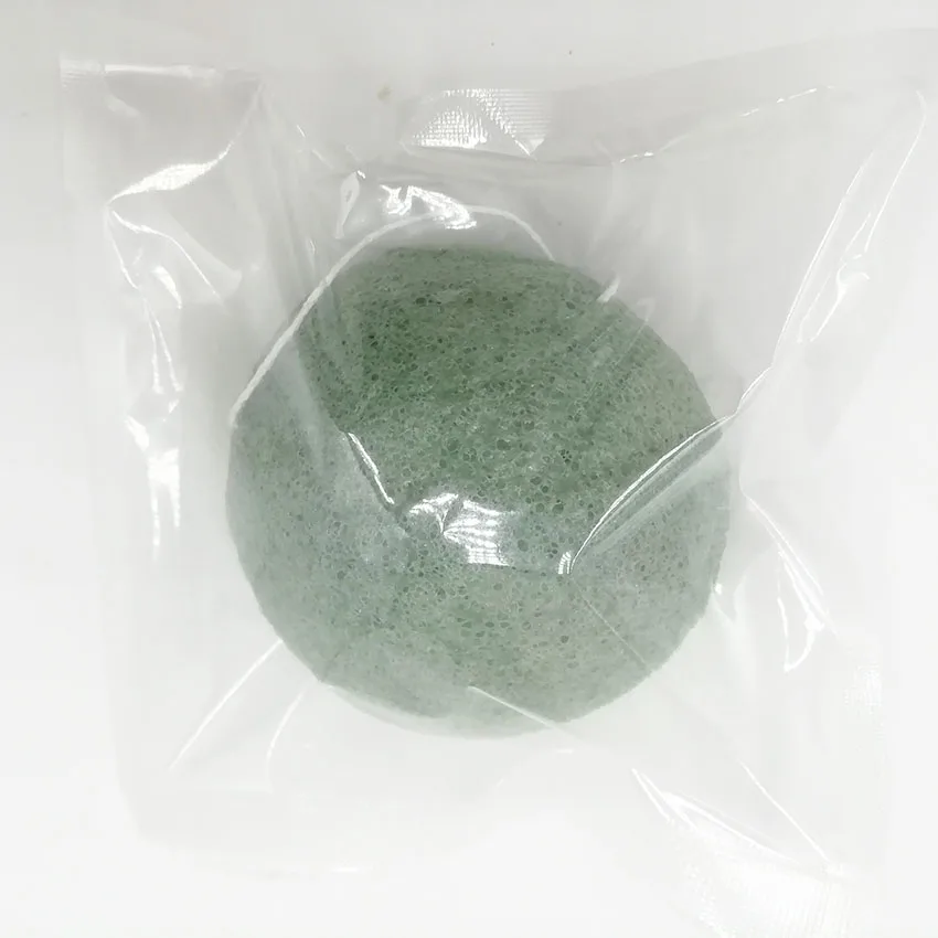 70*40 спонж для умывания полукруг сухой натуральный giantarum konjac sponge konnyaku для очищения лица, отшелушивания, купания - Цвет: Green