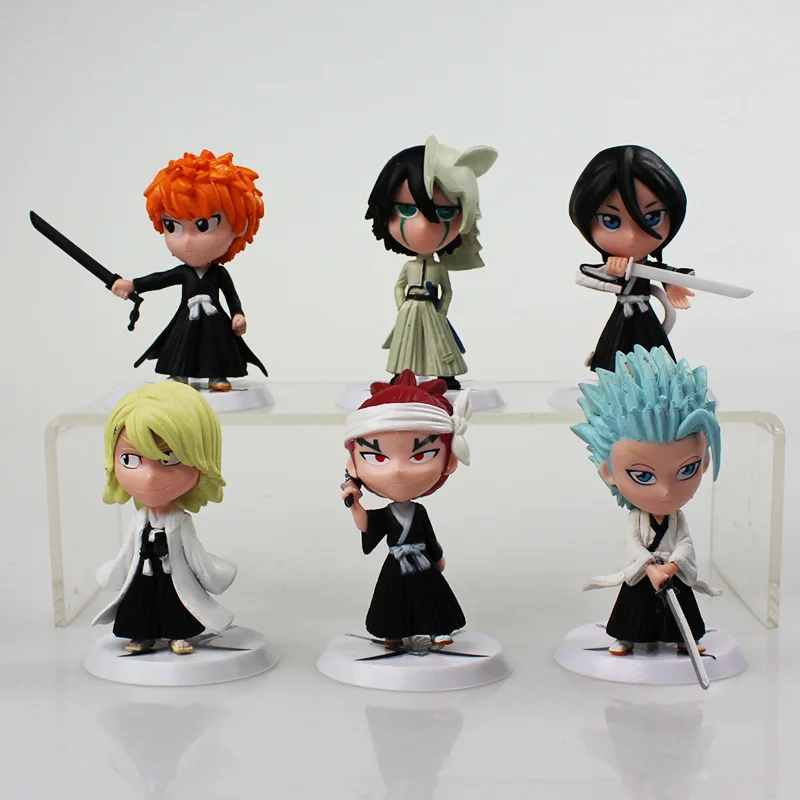 

6pcs/lot 8cm Anime Bleach Ichigo Ulquiorra cifer Renji Ichimaru