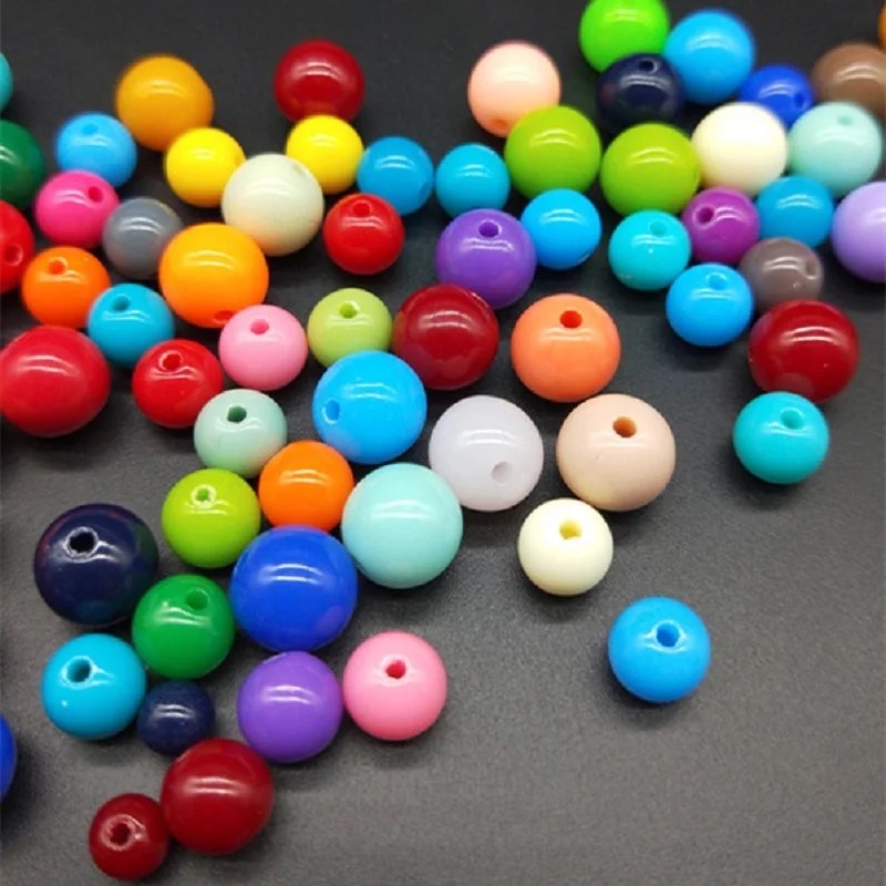 

DIY 200/200/100/100/50pcs/lot 3/4/6/8/10mm Cheap Hot Acrylic Beads Fits for Handmade Necklace Bracelet Jewelry Making Wholesale