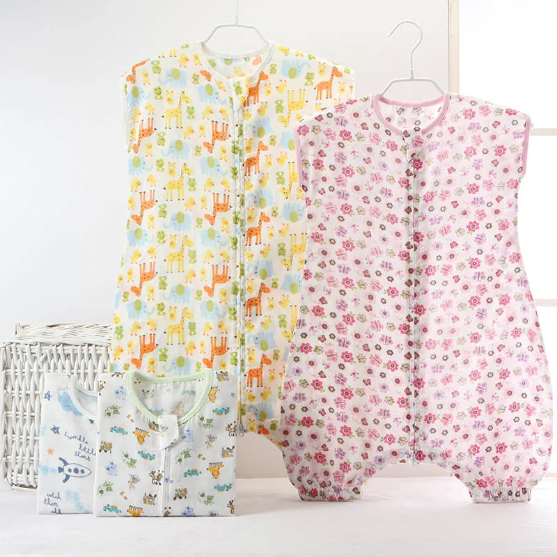 0-5Years спальный мешок для малышей без рукавов Sleepware Муслин Хлопок детский спальный мешок для детей Детский конверт, одежда для сна пижамы для детей