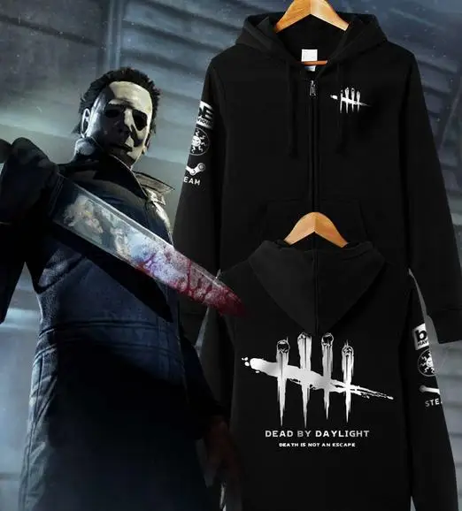 Ceny XXXXL Plus rozmiar mężczyźni kobiety gra dead by daylight bluza z kapturem Zipper Cosplay kurtka płaszcz polarowy swobodny kardigan bluzy