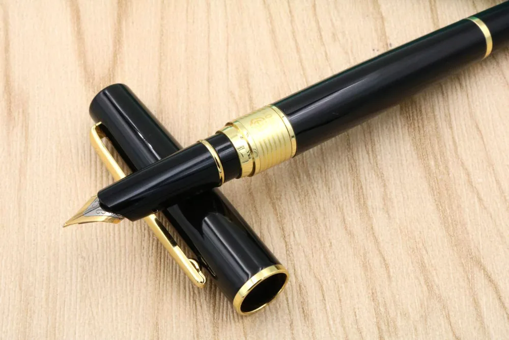 Качественная керамическая Ретро Ручка Золотой Черный винтажный стиль средняя Подарочная авторучка