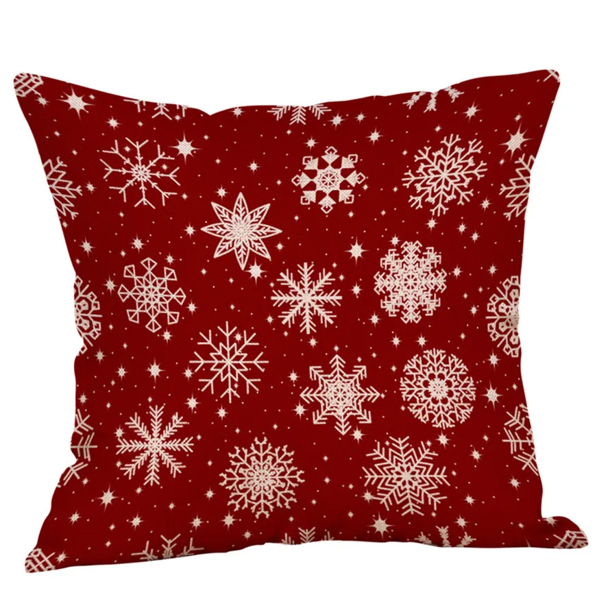 

New Christmas Decor Cushion Cover 45x45cm 1PC Pillow Case Glitter Cotton Linen Sofa Throw Cushion Cover Home Decor Pillow Covers