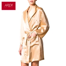 Шелковый халат цвета слоновой кости R2059-48