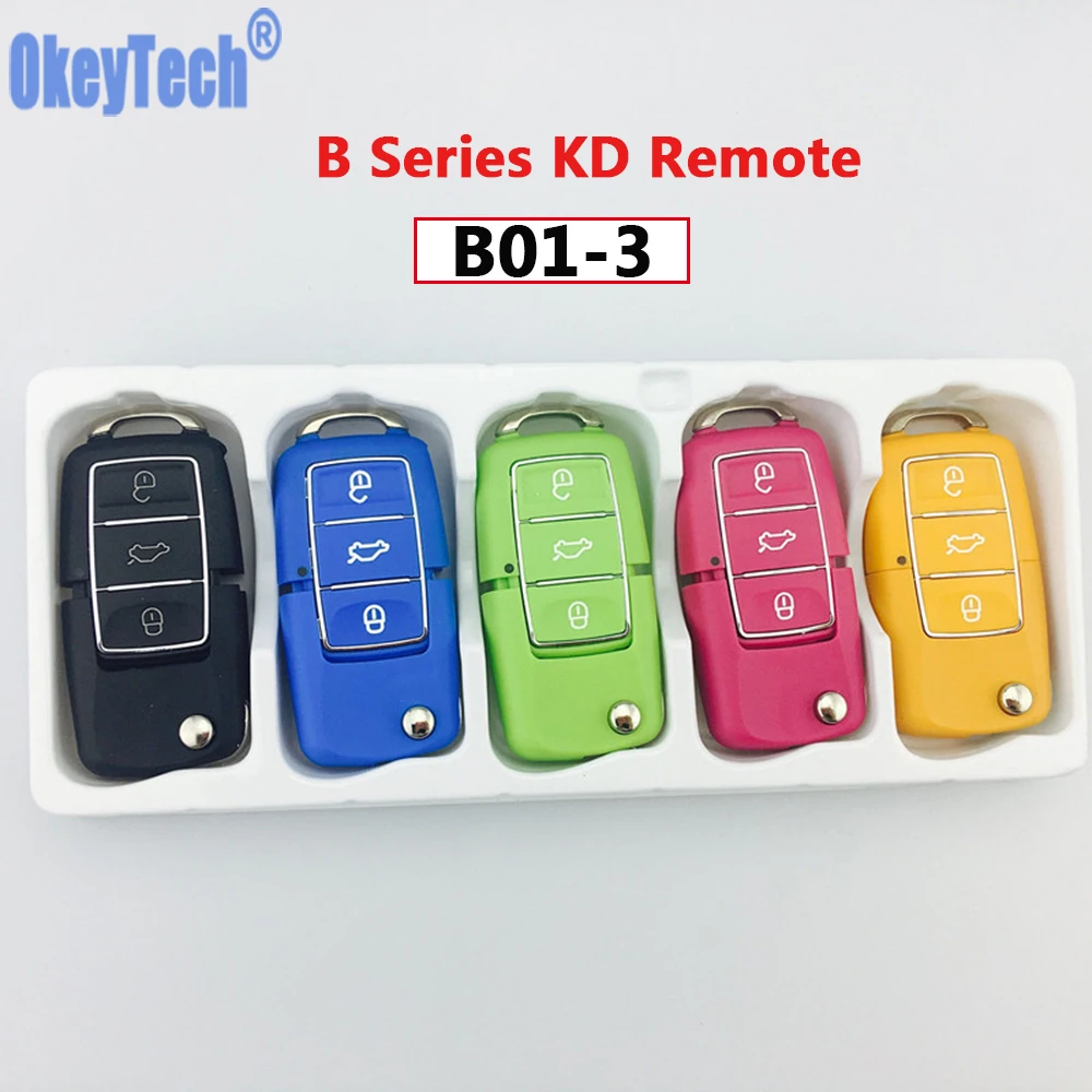 

OkeyTech Mini KD Remote Control 3 Buttons Remote Key for VW B5 Style Remote Key Universal B-Series B01 for KD300/KD900/URG200