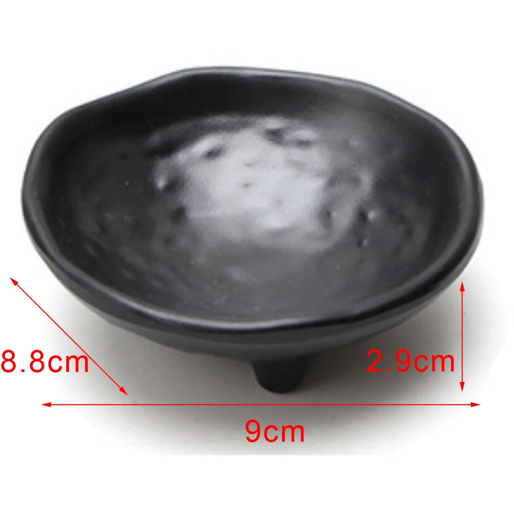 Черная матовая пластина блюдо для ресторана тарелка для приправы, соуса фарфоровый горячий горшок блюдце пластиковая посуда японские вечерние поставки
