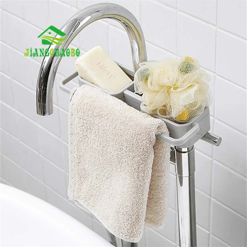 JiangChaoBo المطبخ صنبور رف بركة خرقة استنزاف رف المنزلية البلاستيك شحن اللكم بالوعة تخزين الرف