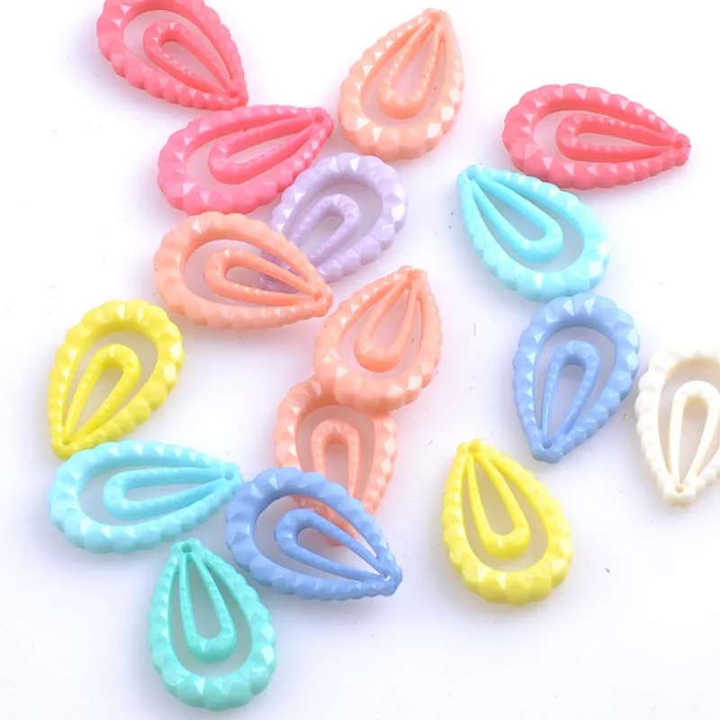 

mixed Candy color Acrylic Feather spacer beads for jewelry making handmake 29x19mm 50pcs YKL0379