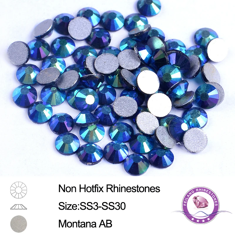 

SS3 To SS30 1440pcs Montana AB Good Material High Quality Loose Stones Non Hot Fix Stones For Nail Art Bags Apliques Pedreria