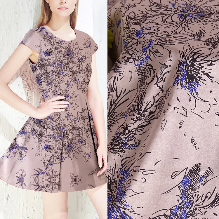 

150 cm stretch satin fabric meter printed dress scarf fabric material stretch spandex fabric wholesale cloth child fabrics