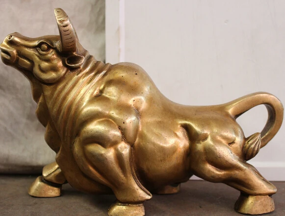

JP S0524 Mouse over image to zoom Details about 10" Chinese Brass Fengshui Zodiac Year Bull Oxen strong Running Statue B0403