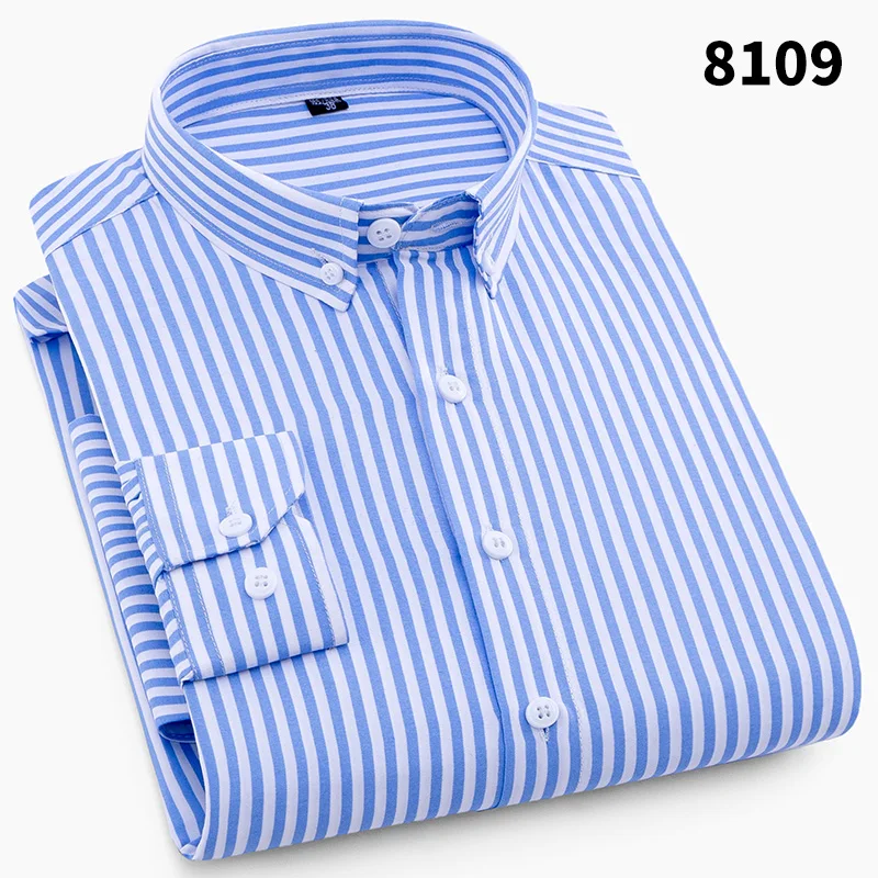 Весенняя рубашка с принтом, Мужская брендовая повседневная одежда, мужская классическая рубашка с длинными рукавами с геометрическим рисунком, нестандартная приталенная рубашка, полиэстер, рубашка для отдыха, xl - Цвет: 8109