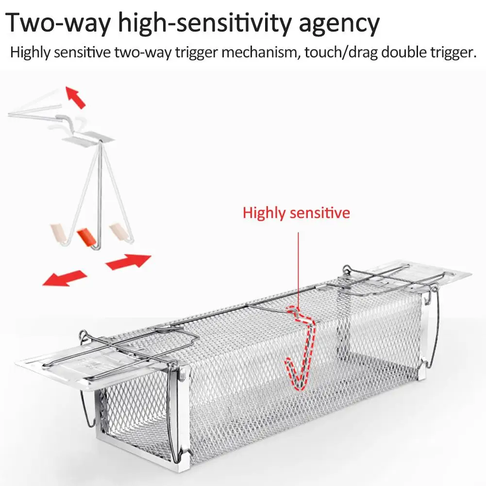 Умный двойной двери клетка-мышеловка гуманный капкан грызунов Кемпинг крыса репеллент контроль за паразитами