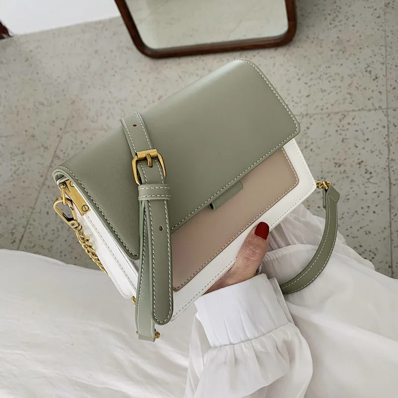 الإناث جلدية Crossbody حقائب للنساء جديد 2019 سفر حقائب سلسلة أزياء بسيطة حقائب كتف متنقلة السيدات صغيرة اللوحات