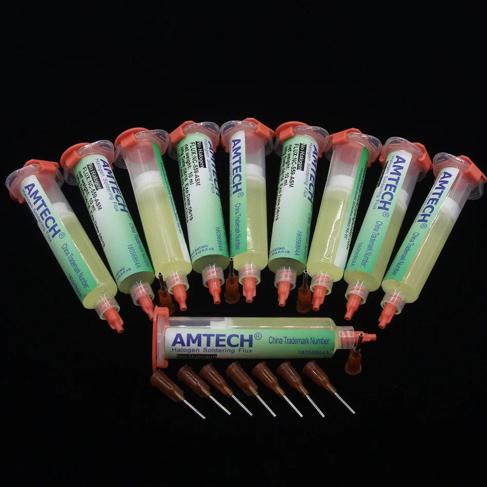 100% AMTECH флюс не требующий очистки низкодымная паяльная станция BGA широко