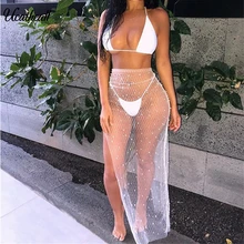 Для женщин юбка Glaid Джинсовые юбки Высокая Талия алмазного сверла Открытый Юбка универсальные Летние Юбки-миди