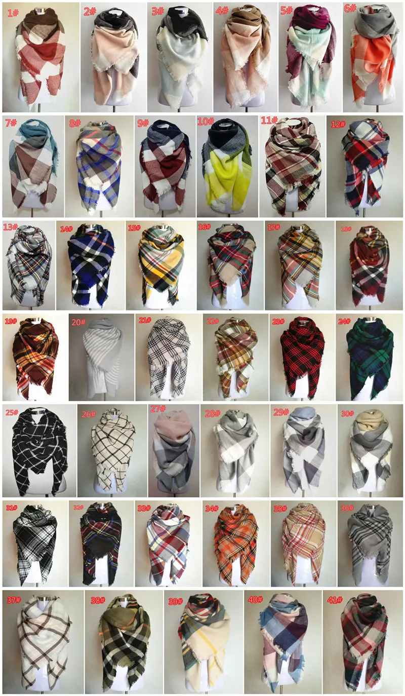 100pcs lot za Winter font b Tartan b font Scarf 39 color Desigual Plaid Scarf New