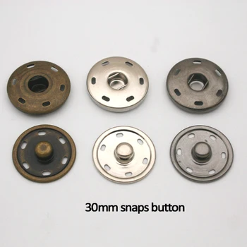 

24sets Metal snap buttons 30mm big large metal brass sew on press button snap button fastener press stud buttons SF-023