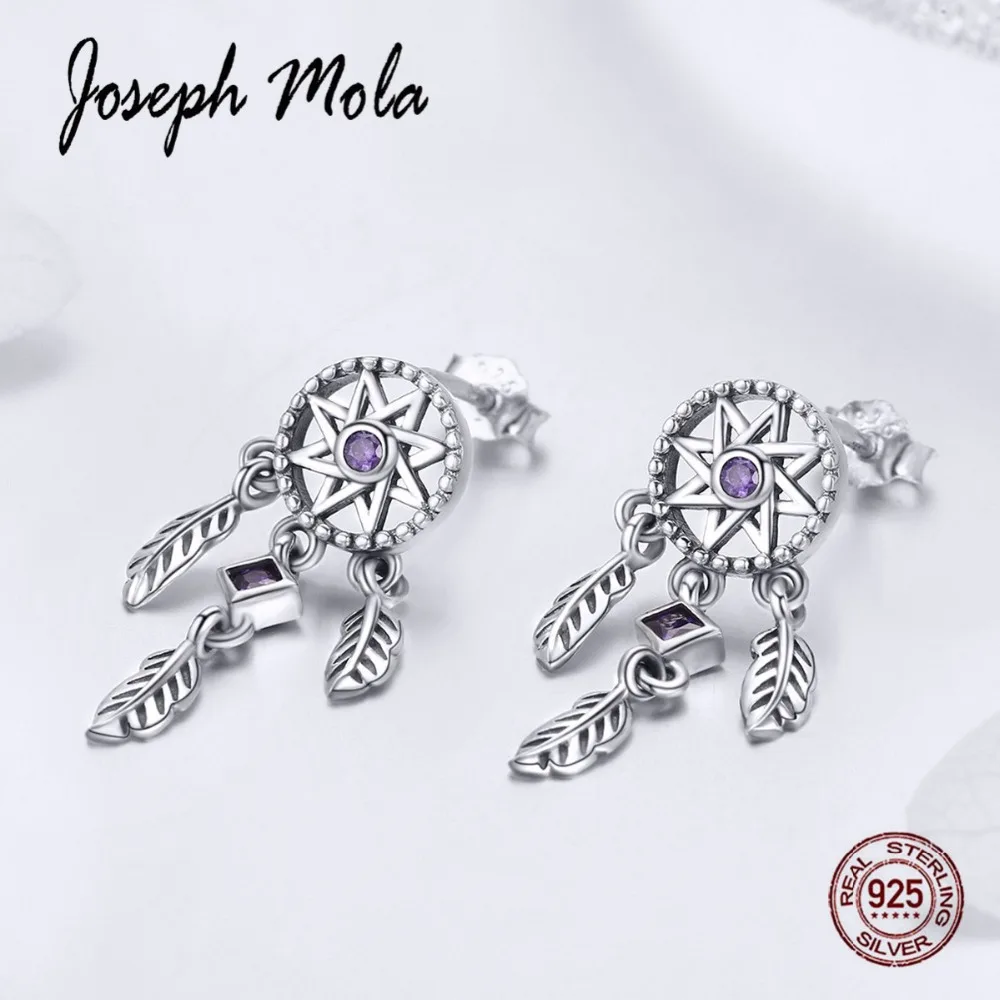 

Joseph Mola 925 Sterling Silver Fine Jewelry Elegant Six Star Leaves Drop Earrings for Women Party Dating Birthday Gift