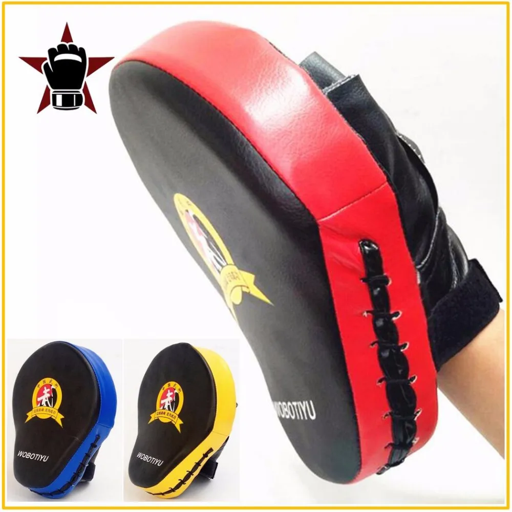 Качество ручной целевой ММА боевые Тайский Kick Pad комплект черный тренировки каратэ Митт фокус лапы спарринг боксерские сумки - изображение