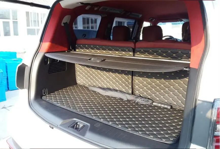 

High Qualit Car Rear Trunk Cargo Cover Security Shield Screen shade Fits For Nissan Patrol Y62 7Seat 2012-2018 (black, beige)