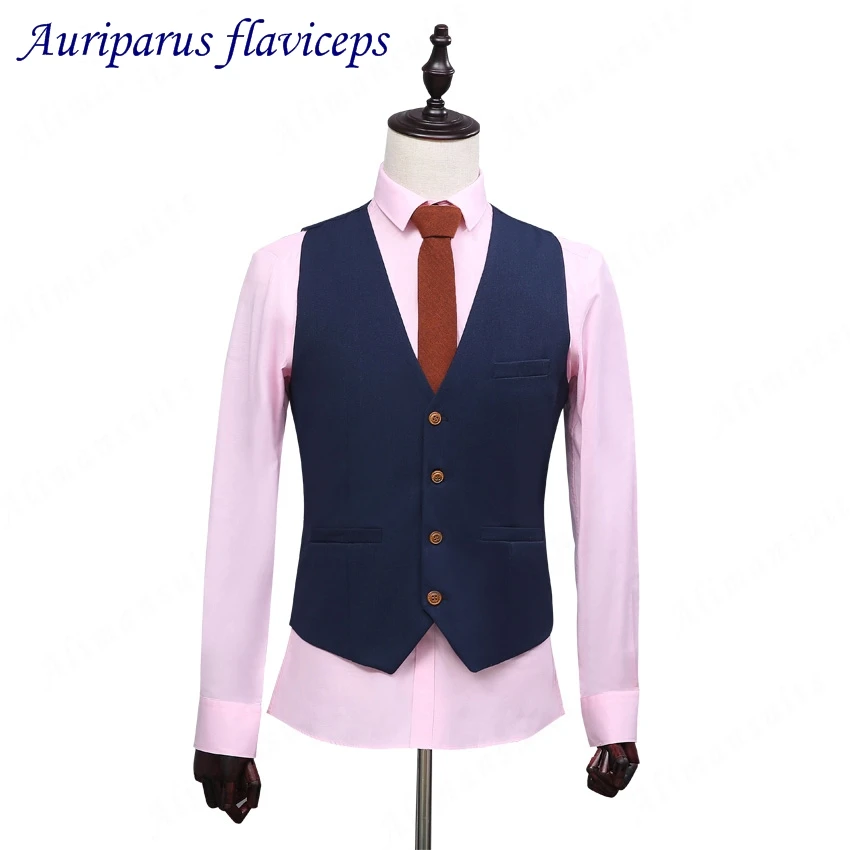 Navy Suits for Men Suits Men Groom Tuxedos Terno Business Suit As Wedding Suit(Jacket+pants+vest)